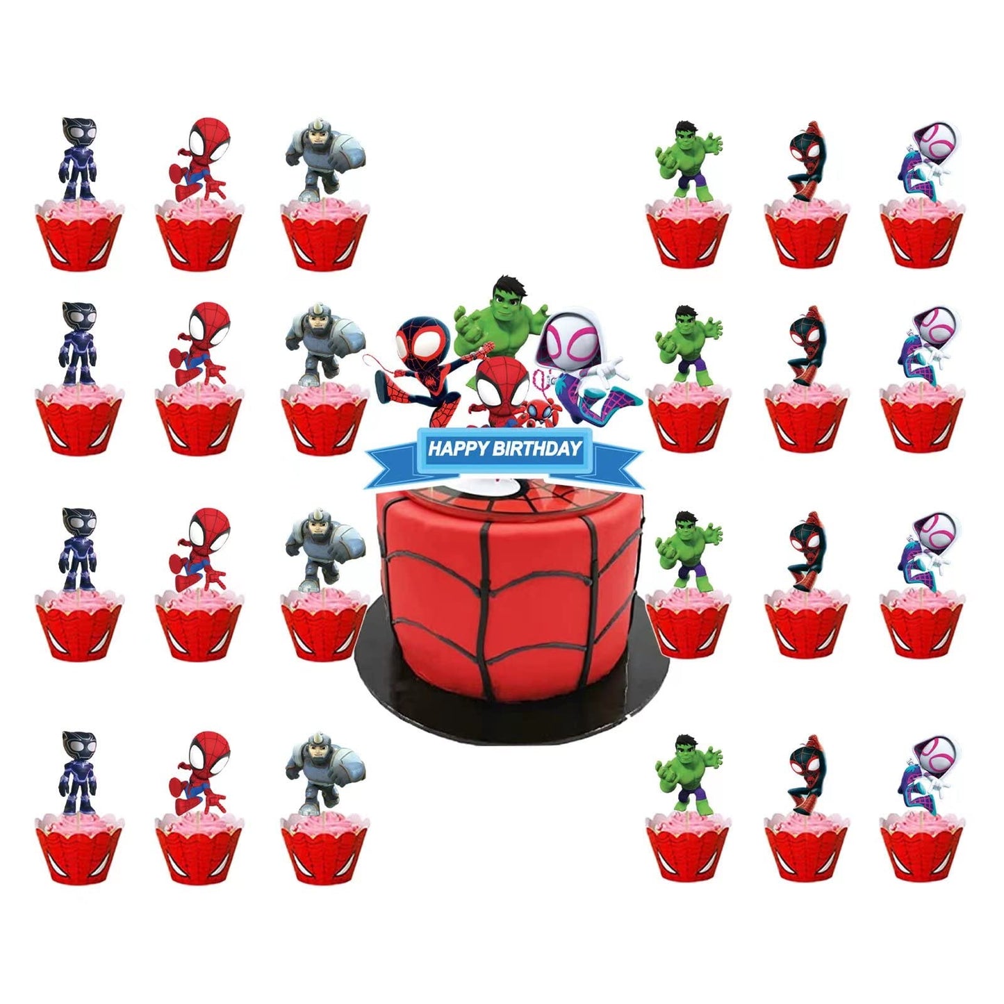 Spider-Man Theme Cupcakes