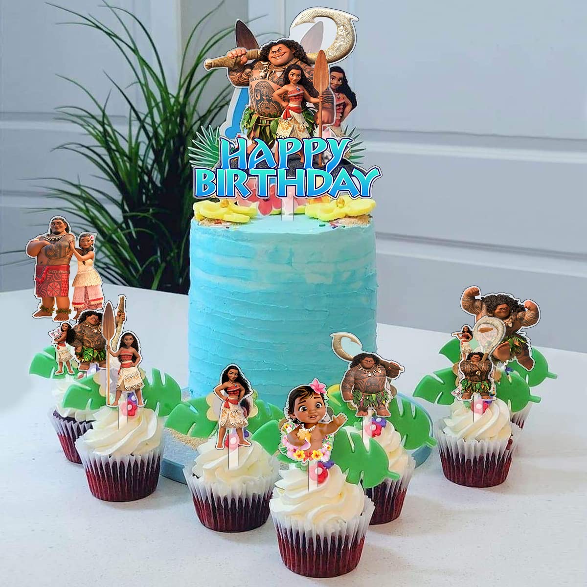 Moana Theme Cupcakes