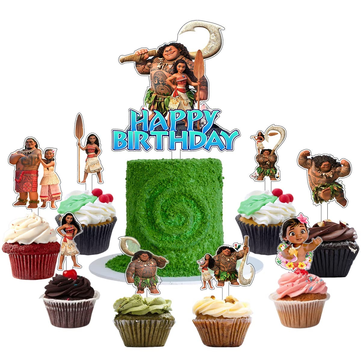 Moana Theme Cupcakes